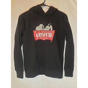 Levi's boys Lg (age 12-13) black Snoopy hoodie. Nwot.